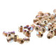 True2™ Czech Fire polished faceted glass beads 2mm - Crystal ab copper lined